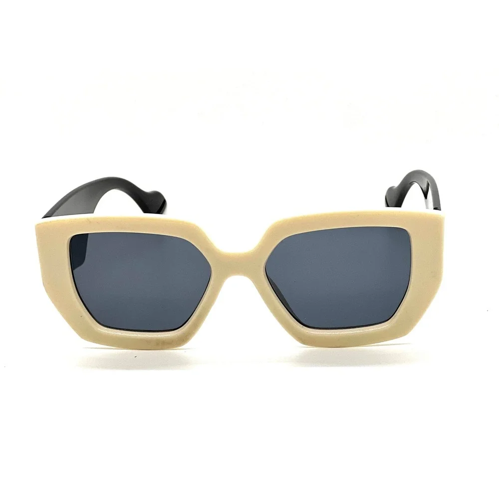 Bold‎ Square Sunglasses Cream Black Frame Mens Designer Style Oversized Men 2026